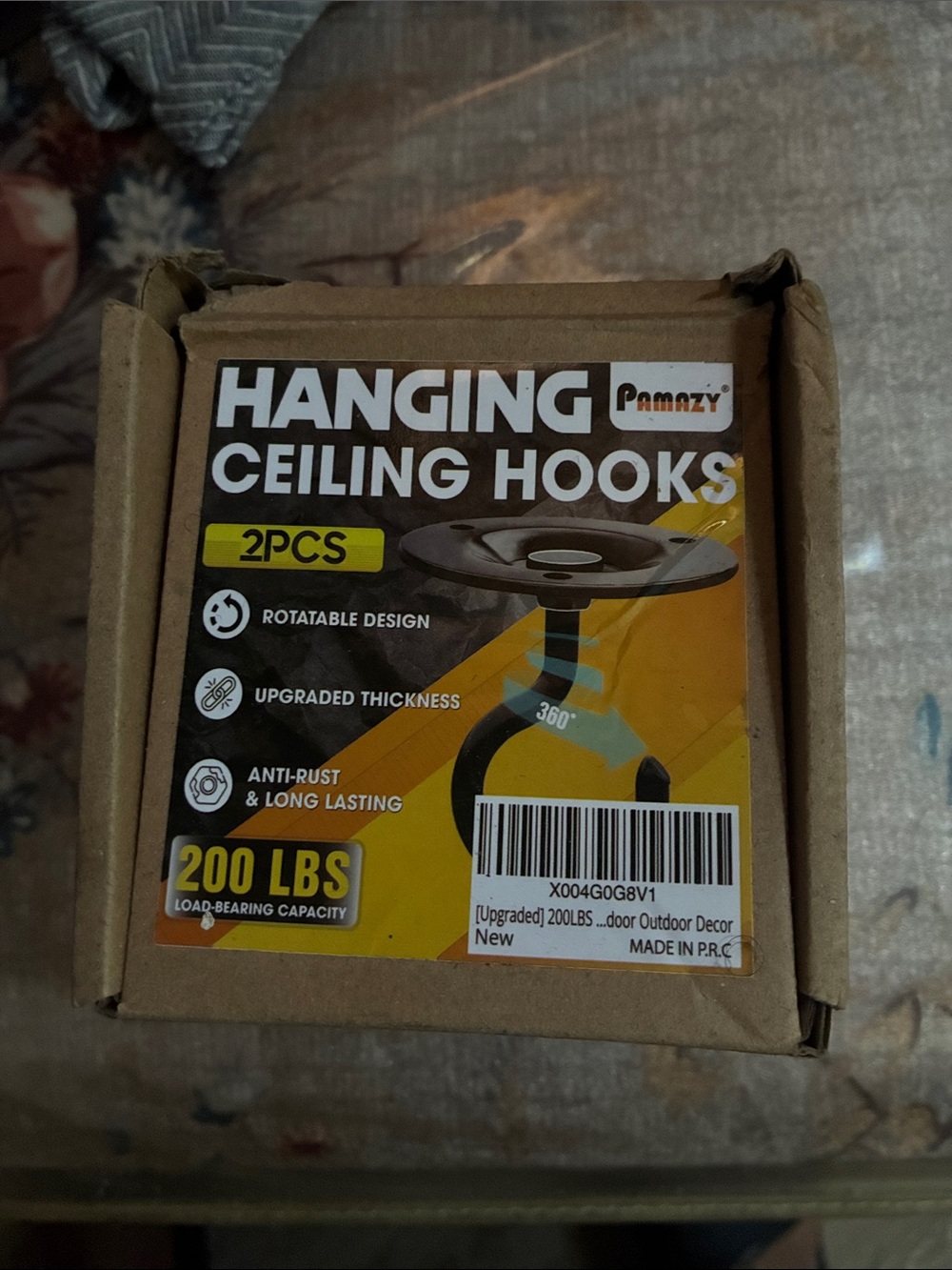 Hanging Ceiling Hooks - Black & Gold (2pcs)